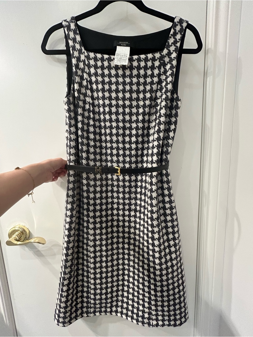 MaxMara Black and White Houndstooth Dress